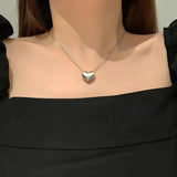 Trendy Silver Heart Pendant Necklace – Minimalist Jewelry for Women