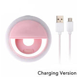 Portable LED Selfie Ring Light – USB Rechargeable Clip-On Fill Light for iPhone, Android & Livestreaming