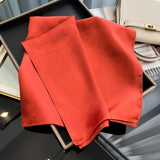 60cm Solid Color Silk Satin Neckerchief – Elegant Hijab Scarf for Women