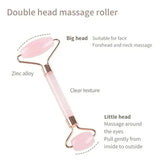 Natural Pink Jade Roller for Face with Gua Sha for Anti-Aging