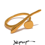 Chic Stainless Steel Minimalist Gold Ring – Stylish and Waterproof Jewelry for Women