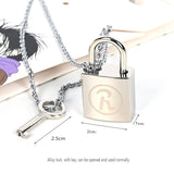 Nana Lock & Key Couple Necklace – 925 Silver Romantic Pendant Set for Women