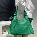 Bolso de mano vintage de gran capacidad para mujer: bolso de mano de piel sintética suave, bolso retro para hombro y bandolera