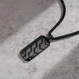 Stainless Steel Military Dog Tag Necklace for Men – Black & Silver with Box Chain