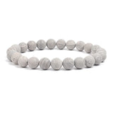 Natural Stone Beaded Bracelet with Elastic Rope for Men & Women