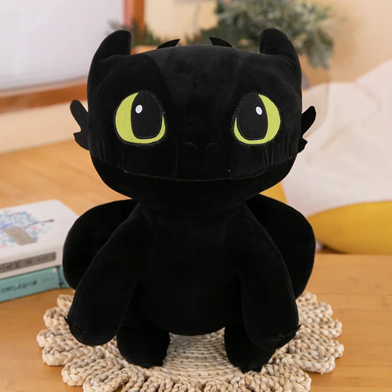 Muñeco de peluche de Cómo entrenar a tu dragón: adorable y tierna almohada de Furia Nocturna y Furia Luminosa