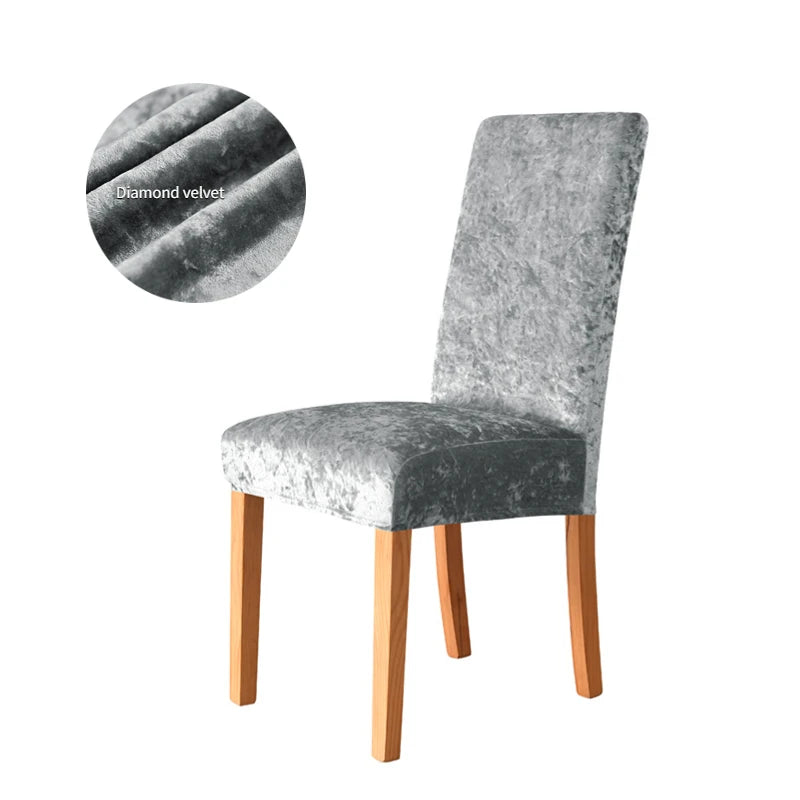 1 funda de tela brillante de terciopelo para silla: funda elegante y elástica para cualquier ocasión