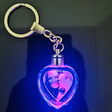 Colorful LED Crystal Keychain with Laser-Engraved Love Design