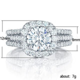 925 Sterling Silver Moissanite Engagement Ring - Classic Square Prong Setting