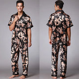 Men’s Traditional Chinese Pajama Set – Lightweight Vintage Sleepwear with Turn-Down Collar