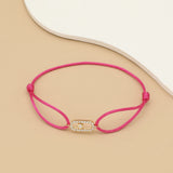 Adjustable Rope Chain Bracelet with Geometric Design and Cubic Zirconia – Classic Fashion Jewelry for Women