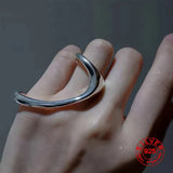 Adjustable Vintage Chain Ring – 925 Sterling Silver Open Ring for Women & Men