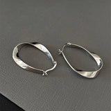 Minimalist 925 Sterling Silver Geometric Hoop Earrings
