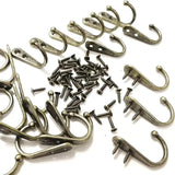 30 ganchos de aleación con tornillos: perchas de pared para abrigos, toallas y bolsos para cocina y baño