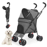 Lightweight Folding Pet Stroller – Travel in Comfort & Style