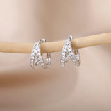 Trendy Heart-Shaped Stainless Steel Hoop Earrings for Women