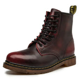 Men's & Women's Genuine Leather Motorcycle Boots – Waterproof, Anti-Slip Ankle Boots for All Seasons