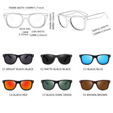 Classic Square Polarized Sunglasses – Retro Black Shades for Men & Women