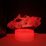 3D Race Car LED Night Light with Touch Control & Color-Changing Modes