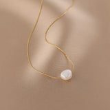 Freshwater Pearl Choker Necklace – 316L Stainless Steel Trendy Pendant Necklace for Women