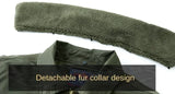 Men’s Thick Winter Military Jacket – Warm Zip-Up Outerwear with Pockets & Turn-Down Collar