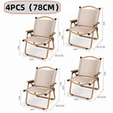 Foldable Carbon Steel Camping Chair with Oxford Fabric and Wooden Armrests