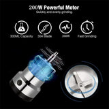 Mini molinillo eléctrico de 300 ml: molinillo de café, especias y granos con 4 cuchillas