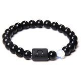 Black Onyx Zodiac Sign Bracelet – 12 Constellation Beaded Charm for Men & Women