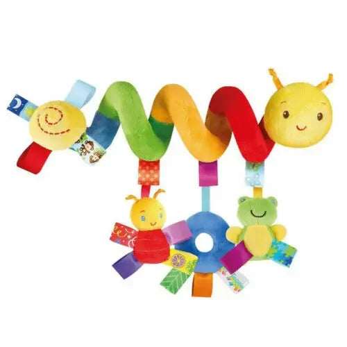 Juguete musical colgante en espiral para cuna, cochecito y asiento de coche: sonajero suave y juguete de actividades