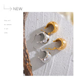 Pendientes de aro de acero inoxidable de moda: elegantes joyas bañadas en oro para mujer