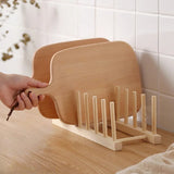 Estante para platos de bambú: organizador de platos y tazas de madera para almacenar en la cocina 