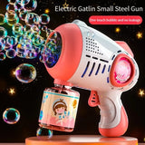 88-Hole Rechargeable Bubble Gun for Kids – No-Spill LED Cartoon Bubble Machine Toy