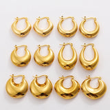 Gold-Plated Stainless Steel Geometric Hoop Earrings – Waterproof & Tarnish-Resistant