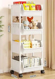 Estantería de almacenamiento con ruedas de varios niveles: estantería móvil y organizador para cocina, baño y hogar 