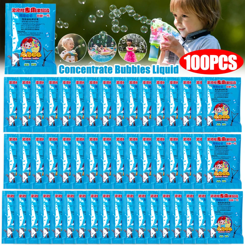 Concentrated Bubble Solution Refill - Non-Toxic Bubble Liquid for Bubble Guns (10ml/Pack)
