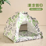 Semi-Enclosed Cat Tent Bed - Breathable Oxford Fabric Pet Sofa with Removable Cushion