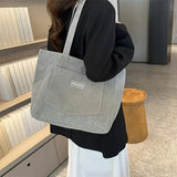 Corduroy Casual Tote Bag for Women – Stylish & Spacious Everyday Bag