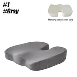 Memory Foam Coccyx Seat Cushion - U-Shaped Orthopedic Massage Pad for Car & Office