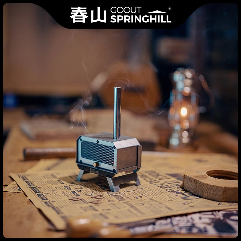 Portable Stainless Steel Mini Firewood Stove for Camping and Aromatherapy