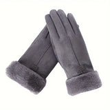 Women's Winter Leather Touchscreen Gloves – Warm Plush Lined Ski Gloves