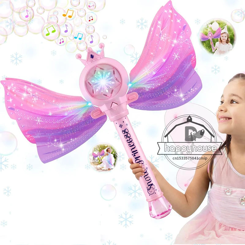 360° Rotatable Bubble Machine Gun for Kids – LED Light, Leak-Proof, High Output for Parties & Outdoor Play
