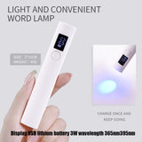 Professional Handheld UV Nail Lamp - 2W Dual Wavelength 365nm/395nm Gel Dryer