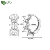 Sterling Silver Zircon Hoop Earrings for Women – Elegant Star & Heart Design
