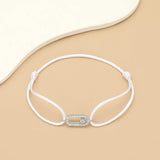 Adjustable Cubic Zirconia Rope Chain Bracelet