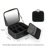LED Illuminated Makeup Travel Bag – Waterproof Cosmetic Organizer with Mirror & USB Charging