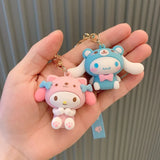 Sanrio Hello Kitty Keychain Set - Cute Kuromi & Cinnamoroll Keyrings for Girls