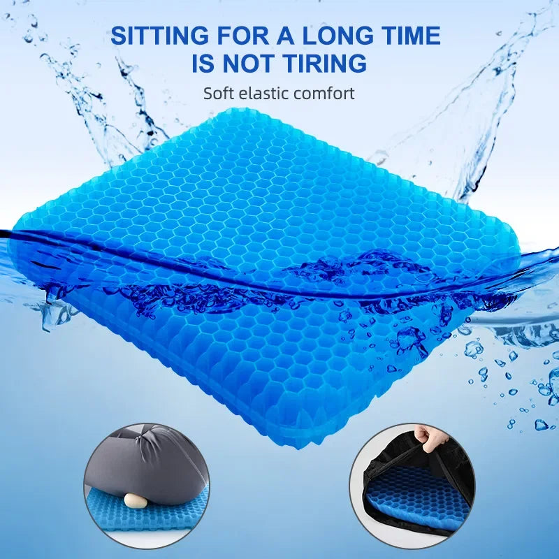 Cooling Gel Seat Cushion for Office, Car & Home – Pressure Relief & Breathable Comfort