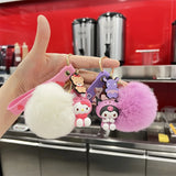 Sanrio Hello Kitty Keychain Set - Cute Kuromi & Cinnamoroll Keyrings for Girls
