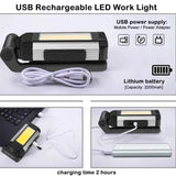 Magnetic COB Work Light – USB Rechargeable LED Flashlight & Camping Lantern