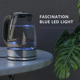 DEVISIB 2L Electric Kettle – 2200W Fast Boiling Glass Kettle with LED Indicator & Removable Filter